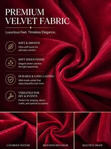 Single Side Thick Velvet Fabric, Gold Velvet Cloth For Stage Backdrop, Tablecloth, Meeting Curtain & Photography Background Decor - Red - View 5