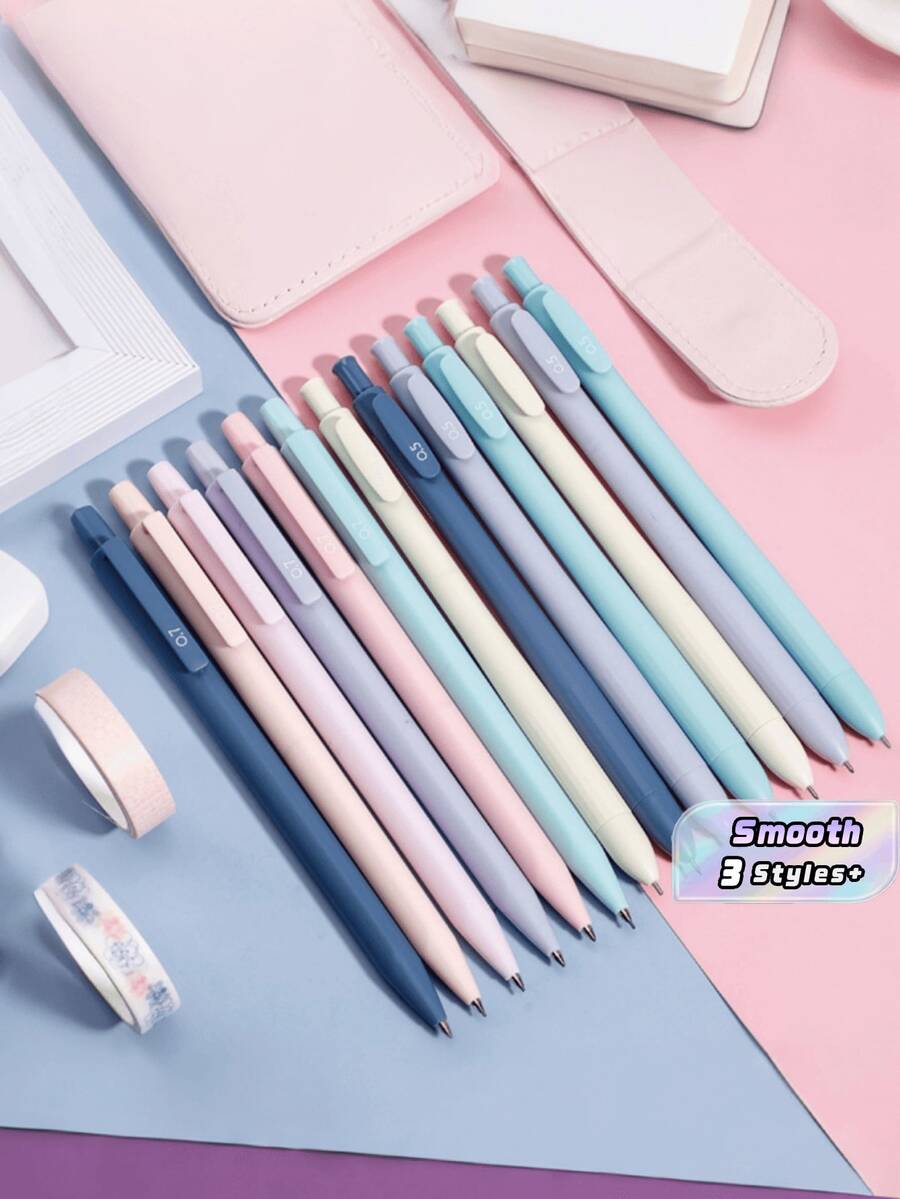 6/12/18pcs Muted Color Mechanical Pencils, 0.5mm/0.7mm Thickness Options, Suitable For Students And Office Use, Automatic Erasable Pencils, Back To School - Morandi Mechanical Pencil - View 1