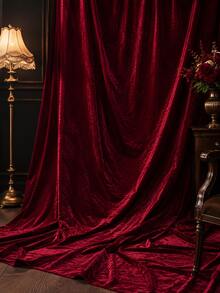 Single Side Thick Velvet Fabric, Gold Velvet Cloth For Stage Backdrop, Tablecloth, Meeting Curtain & Photography Background Decor - Red - View 4