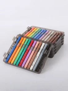 60/48/36 Colors Acrylic Marker Pen Set, Multi-Color Opaque Water-Based Painting Pens With Black Storage Box, Art Drawing Supplies For Students, Hobby Painting & Art Creation - Sets - View 2