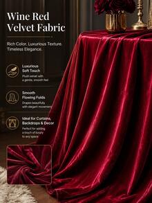 Single Side Thick Velvet Fabric, Gold Velvet Cloth For Stage Backdrop, Tablecloth, Meeting Curtain & Photography Background Decor - Red - View 9