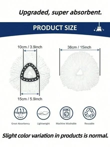 3 Buah Kepala Pel Putar Mikrofiber Daya Serap Tinggi Dapat Digunakan Kembali Kompatibel dengan O Cedar EasyWring untuk Lantai Kayu Keras, Keramik, Dapur, Kamar Mandi, dan Aksesoris Pembersih Lainnya - MultiWarna - View 10