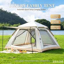 2 In 1 Camping Tent With Removable Canopy Awning, Automatic Instant Setup Waterproof Windproof Tent, Portable Foldable Sun Shelter Tent For Outdoor Camping Picnic Backpacking Travel Family - A - View 6
