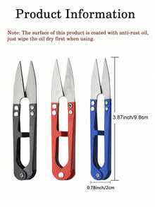 5PCS Sewing Scissors Sharp Stainless Steel Thread Snips UShaped Embroidery Shears Yarn Cutter Comfort Grip Portable For Quilting Knitting Crochet DIY Projects Supplies - Multicolor - View 8