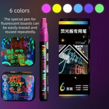 Newly Designed Erasable Fluorescent Whiteboard Pen, Thick Tip, Large Capacity, Business Blackboard, Eye-Catching Pen, Doodle Pen - Sets - View 3