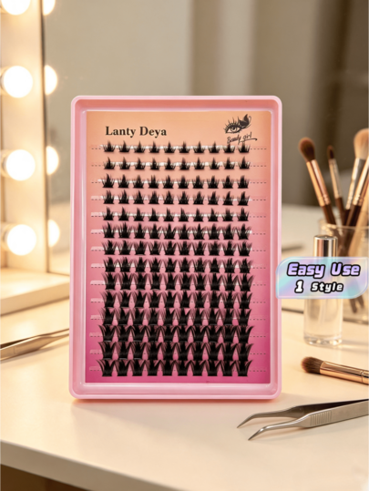 140 Pieces Of 2-In-1 False Eyelash Clusters, 8-16mm Long Lashes, Thick Lashes, Individual Lashes, DIY Pointed Tip Lashes, Extended Cartoon Clusters, Mink Fur Stripes, Thick Lashes. Pointed Tip Lashes.