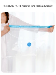 5-Piece Vacuum Transparent High-Quality Compressed Storage Bag, Suitable For Portable Storage Of Travel Essentials, Clothes, Bedding, Blankets, Quilts, Etc. Manual Vacuum Pump Compression Bag Set. - Multiple Specifications - View 7