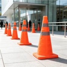 4pcs Foldable Traffic Cone With Reflective Stripes, Telescopic Design With Light For Night Use, Car Emergency Road Barrier Pillar - Multicolor - View 3