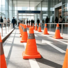 4pcs Foldable Traffic Cone With Reflective Stripes, Telescopic Design With Light For Night Use, Car Emergency Road Barrier Pillar - Multicolor - View 5