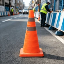 4pcs Foldable Traffic Cone With Reflective Stripes, Telescopic Design With Light For Night Use, Car Emergency Road Barrier Pillar - Multicolor - View 2