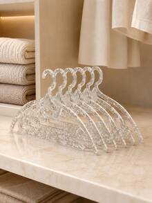 Zazumi Crystal Clear Acrylic Scented Clothe Hanger With Smooth Curved Frame And Embedded Texture Detail For Luxury Wardrobe Styling Creating An Ins-Style Nordic-Inspired Closet Atmosphere With Refined Visual Appeal For Aesthetic Lifestyle Lovers - Multicolor - View 8