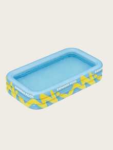 1pc Foldable Portable Multi-Layer Inflatable Swimming Pool, Made Of Soft And Durable PVC Thickened Material, Suitable For Garden, Backyard Or Rooftop Relaxation Water Entertainment Equipment Swimming Pool, Large Blue Inflatable Swimming Pool - C - View 11