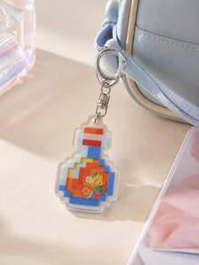Joivida 1/3pcs Cute Pixel Acrylic Potion Bottle Keychain, Mini Game Style Bag Charm Pendant For Backpack, Purse, Keys, Travel, Daily Use & Gift - Multicolor - View 6