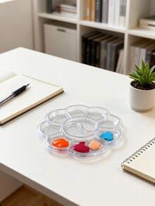 50 Pieces Plastic Mixing Palette Set, Slim Portable Palette In Transparent/White, Suitable For Watercolor And Gouache Painting - multicolor - View 5