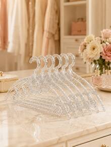 Zazumi Crystal Clear Acrylic Scented Clothe Hanger With Smooth Curved Frame And Embedded Texture Detail For Luxury Wardrobe Styling Creating An Ins-Style Nordic-Inspired Closet Atmosphere With Refined Visual Appeal For Aesthetic Lifestyle Lovers - Multicolor - View 6