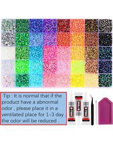 40 Colors Resin Jelly Rhinestones, For Making Dazzling 3mm/4mm/5mm Flat Back Gems, With Tweezers, Suitable For DIY Clothing, Shoes, Dazzling Kits, Diamond Art Supplies, Shiny Decorations, Crafts, Cups, Diamond Painting Decor And More - Multicolor - View 7
