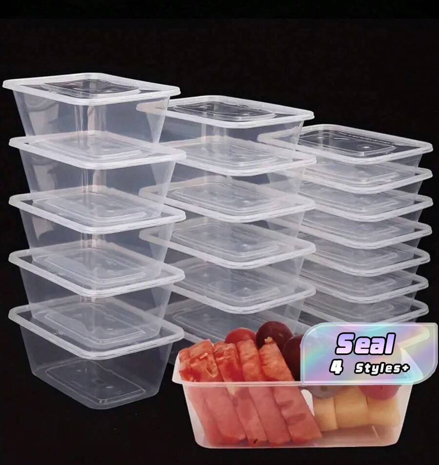 Set Of 10 Lidded Food Containers, Microwave, Made Of PP, Stackable, Dishwasher, Suitable For Home Kitchens, Restaurants, Takeout, Picnics, And Other Occasions - Multicolor - View 1