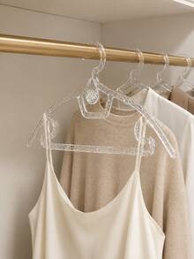 Zazumi Crystal Clear Acrylic Scented Clothe Hanger With Smooth Curved Frame And Embedded Texture Detail For Luxury Wardrobe Styling Creating An Ins-Style Nordic-Inspired Closet Atmosphere With Refined Visual Appeal For Aesthetic Lifestyle Lovers - Multicolor - View 4