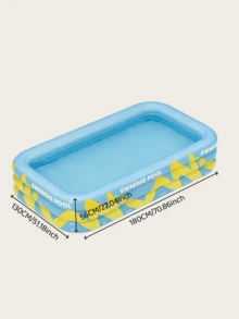 1pc Foldable Portable Multi-Layer Inflatable Swimming Pool, Made Of Soft And Durable PVC Thickened Material, Suitable For Garden, Backyard Or Rooftop Relaxation Water Entertainment Equipment Swimming Pool, Large Blue Inflatable Swimming Pool - C - View 7
