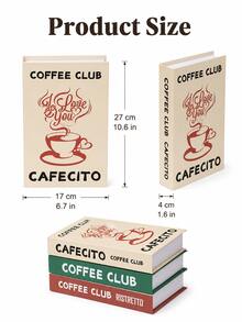 Joivida Foldable Fake Book Decoration, Creative And Fun Simulation Book Decoration, American Retro Coffee Cup Letter Printing Book Prop, Flat Shooting Coffee Shop Home Decoration, Photo Ball Prop, Non Finished Product, Manual Assembly - multicolor - View 6