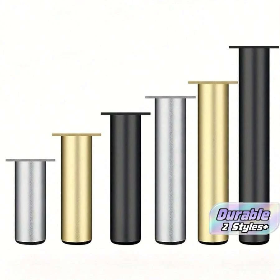 4 piezas Patas de muebles de aleación de aluminio - Patas redondas ajustables para sofá, adecuadas para armarios, mesas, sillas, sofás, camas, color plateado - Multicolor - Ver 1