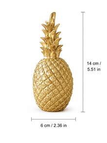 Cirelle 1Pc Minimalist Pineapple Sculpture Ornament, Modern Fruit Shape Tabletop Figurine, Modern Aesthetic Desk Decor, Simple Tabletop Decor, Neutral Home Decor,For Apartment Office Bookshelf - default - View 4