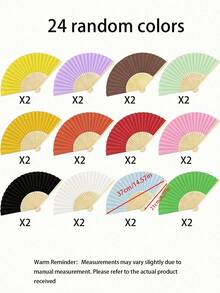 Portable Foldable Bamboo Hand Fan, Decorative Fan For Summer Outdoor Wedding Party Church Decor, Home Decor, Commute, Elegant Ladies Gift, Fashion Accessory, - Multicolor - View 22