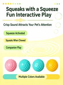 Six Bone-Patterned, Squeaky Dog ​​Balls, Dog Training Toys, Durable Ball Toys, Compatible With Dog Ball Launchers, High-Elasticity Dog ​​Balls, Suitable For Interactive Play, Puppy Chew Balls. - Bone multi-color - View 2