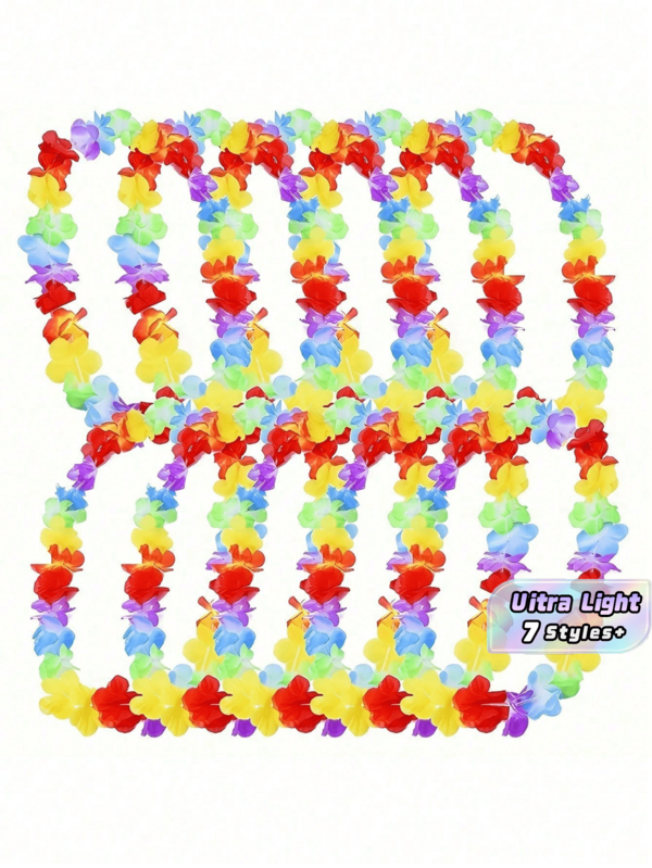 Conjunto de 1/5/10/20/30/40/50 peças de Colar Lei Havaiano, Tiara de Festa com Tema Floral Tropical Havaiano, Decoração de Festa de Aniversário de Praia de Casamento de Férias, Suprimentos de Festa, Tiara Lei, Decoração de Casamento de Praia de Férias de Aniversário, Natal