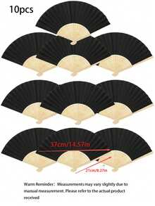 Portable Foldable Bamboo Hand Fan, Decorative Fan For Summer Outdoor Wedding Party Church Decor, Home Decor, Commute, Elegant Ladies Gift, Fashion Accessory, - Multicolor - View 19