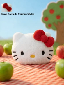 HELLO KITTY AND FRIENDS | POKOJA LAND 1個經典紅蝴蝶結貓咪絨毛玩具靠枕，可愛沙發床邊午睡枕，適用於汽車、臥室裝飾、午休放鬆，送給朋友、孩子和女友的完美生日禮物 - 彩色 - 查看 7
