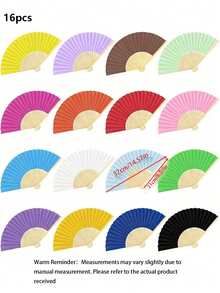 Portable Foldable Bamboo Hand Fan, Decorative Fan For Summer Outdoor Wedding Party Church Decor, Home Decor, Commute, Elegant Ladies Gift, Fashion Accessory, - Multicolor - View 16