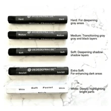 5pcs Willow Charcoal Sticks, Professional Artist Charcoal Pencils, Soluble Charcoal Bars, Soft Medium Hard Sketch Charcoal For Drawing - A - View 9