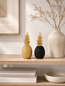 Cirelle 1Pc Minimalist Pineapple Sculpture Ornament, Modern Fruit Shape Tabletop Figurine, Modern Aesthetic Desk Decor, Simple Tabletop Decor, Neutral Home Decor,For Apartment Office Bookshelf - default - View 6