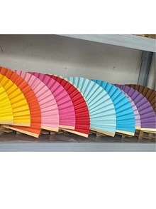 Portable Foldable Bamboo Hand Fan, Decorative Fan For Summer Outdoor Wedding Party Church Decor, Home Decor, Commute, Elegant Ladies Gift, Fashion Accessory, - Multicolor - View 3