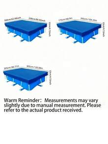 Durable PE Bubble Wrap Pool Cover - Heat Insulation, Dust-Proof, All-Season Use For Swimming Pools And Spas,Square Above-Ground Pool Cover With Frame, Blue - blue - View 10