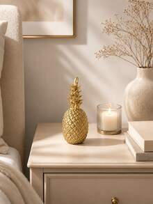 Cirelle 1Pc Minimalist Pineapple Sculpture Ornament, Modern Fruit Shape Tabletop Figurine, Modern Aesthetic Desk Decor, Simple Tabletop Decor, Neutral Home Decor,For Apartment Office Bookshelf - default - View 2