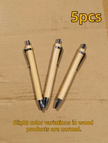 3/5/10/20/50Pcs Bamboo Wooden Ballpoint Pen, Retractable Smooth Writing Gift Pen For Office, School, Home, Business, Promotional Giveaway - Bamboo Pen - View 10