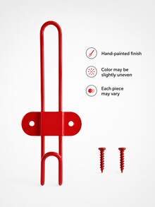 Zazumi 4PCS Creative Double Hook Metal Wall Hook, Colorful Heavy Duty Wall Mounted Coat Hook Rack, Multifunctional Hanging Hook For Towel, Bag, Key & Hat, Space-Saving Wall Organizer For Home, Bathroom, Bedroom, Kitchen & Entryway, - Multicolor - View 13