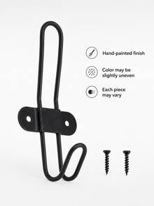 Zazumi 4PCS Creative Double Hook Metal Wall Hook, Colorful Heavy Duty Wall Mounted Coat Hook Rack, Multifunctional Hanging Hook For Towel, Bag, Key & Hat, Space-Saving Wall Organizer For Home, Bathroom, Bedroom, Kitchen & Entryway, - Multicolor - View 10
