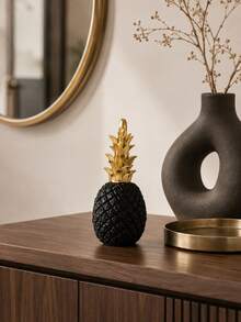 Cirelle 1Pc Minimalist Pineapple Sculpture Ornament, Modern Fruit Shape Tabletop Figurine, Modern Aesthetic Desk Decor, Simple Tabletop Decor, Neutral Home Decor,For Apartment Office Bookshelf - default - View 7