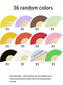 Portable Foldable Bamboo Hand Fan, Decorative Fan For Summer Outdoor Wedding Party Church Decor, Home Decor, Commute, Elegant Ladies Gift, Fashion Accessory, - Multicolor - View 21