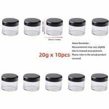 10/40pcs Round Plastic Cosmetic Jars Set With Lids, Suitable For Liquids, Creams, Samples, Gems, Jewelry Storage, 10/40pcs - Black - View 7