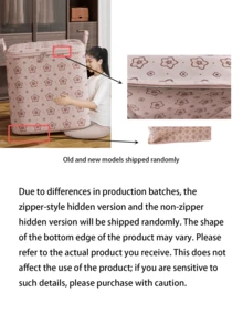 Foldable Clothing Storage Box With Handle, Large Capacity Breathable Wardrobe Organizer, Zipper Reinforced Portable Storage Bag, Suitable For Blankets, Bedding, Space-Saving, Bedroom Home Use - Multicolor - View 5