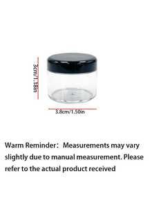 10/40pcs Round Plastic Cosmetic Jars Set With Lids, Suitable For Liquids, Creams, Samples, Gems, Jewelry Storage, 10/40pcs - Black - View 3