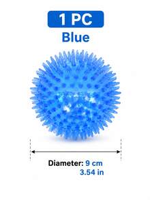 1/3Pcs Squeaky Spiky TPR Dog Chew Ball, Floating Puppy Fetch Pool Toy, Boredom Relief Dental Toy For Small Medium Dogs Teeth Cleaning - Multicolor - View 2