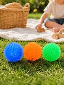 1/3Pcs Squeaky Spiky TPR Dog Chew Ball, Floating Puppy Fetch Pool Toy, Boredom Relief Dental Toy For Small Medium Dogs Teeth Cleaning - Multicolor - View 8