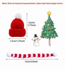 20 Stücke, Mini Weihnachtsmütze, Mini Weihnachtsmütze und Schal Set, Mini Weihnachtsmütze gestrickt, Weihnachtsmannmütze klein für Weihnachts-Weinflaschenhülle, Weihnachtsdekoration, Weihnachtspartys - Mehrfarbig - Übersicht 2