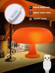 1 LED Mushroom Shaped Desk Lamp, Dimmable, Creates A Home Atmosphere, Suitable For Bedroom Bedside Tables, Living Rooms And Other Places. Modern Decorative Lights, The Best Gift. - Multicolor - View 8