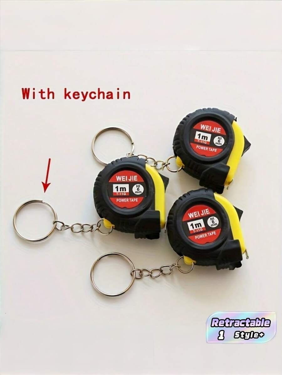 5Pcs Mini Retractable Tape Measure With Keychain, Compact Portable Measuring Tape With Lock Brake, Metal Tape Body, Metric & Inch Dual Scale, For Daily Use, Fitness, Home & Campus - Multicolor Measuring Tape - View 1